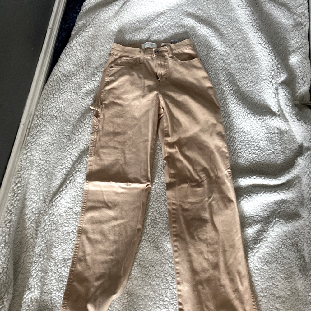 Tan, painter styled jeans